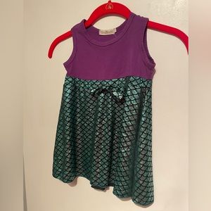 Mermaid girls dress size 4, purple and green scaled